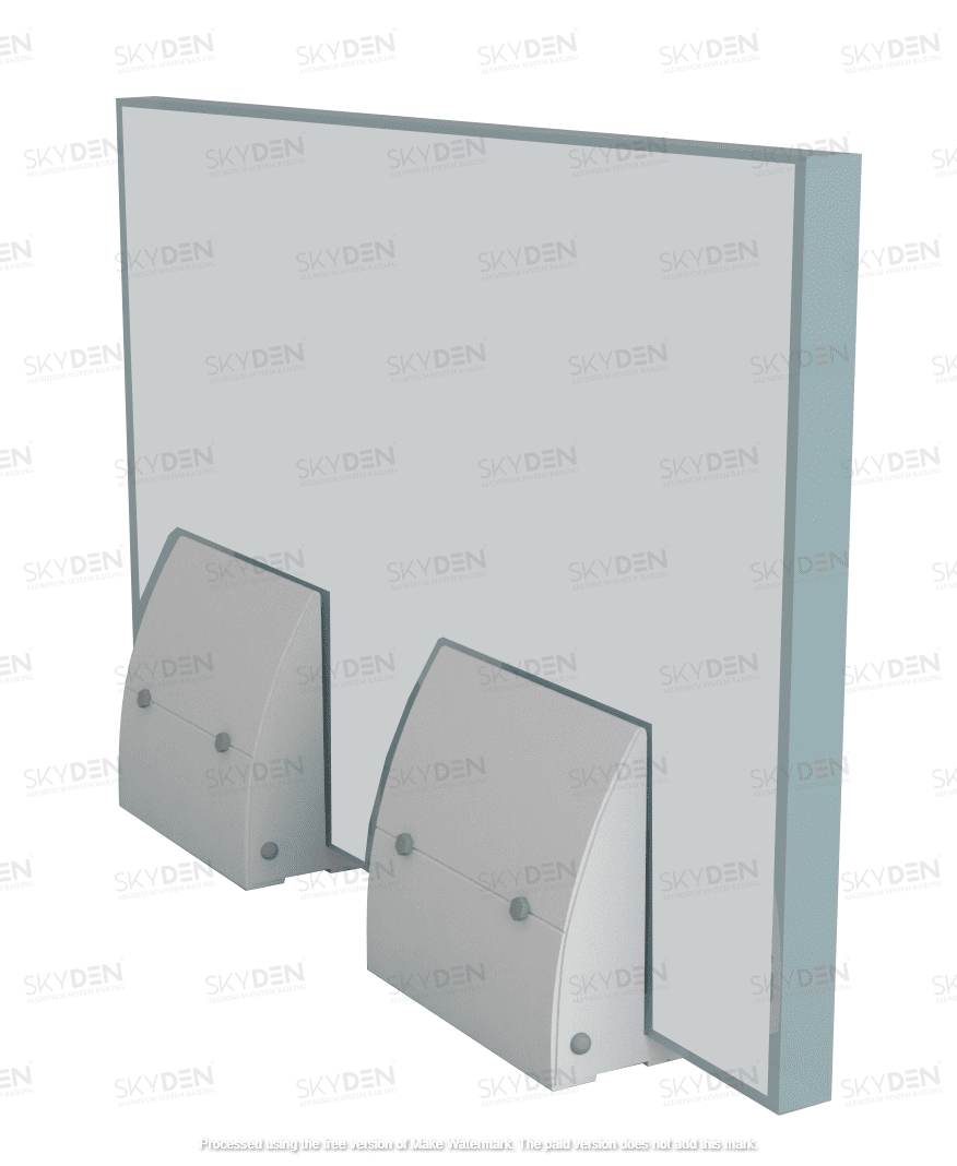 SD 02B Bracket with Side Cap System for Aluminum Glass Railing Installation, Premium Support Bracket for Balcony and Staircase, Durable Finish, Secure Fit for Modern Projects